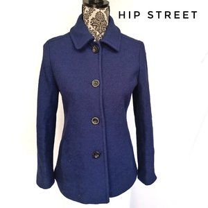 LAND'S END Wool Blend Boucle Button Front LS Jacket 6